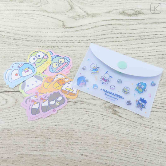 Japan Sanrio Flake Sticker Set & Case - Hapidanbui Boys 5th Anniversary White - 2