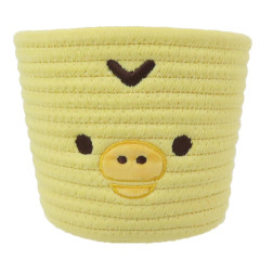 Japan San-X Desktop Storage Rope Basket (S) - Kiiroitori : Face