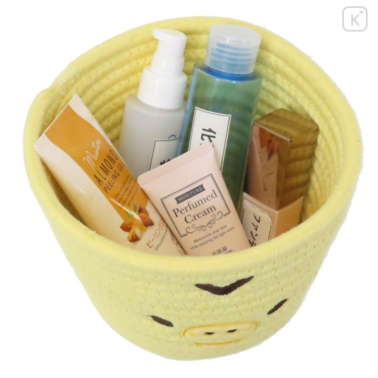 Japan San-X Desktop Storage Rope Basket (S) - Kiiroitori : Face - 3
