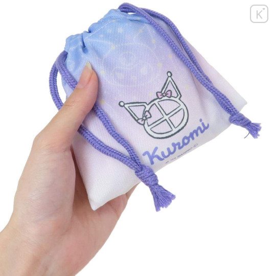 Japan Sanrio Mini Drawstring Pouch - Kuromi : Angels Relaxing Night Time - 2