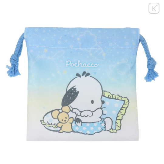 Japan Sanrio Mini Drawstring Pouch - Pochacco : Angels Relaxing Night Time - 1