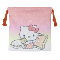 Japan Sanrio Mini Drawstring Pouch - Hello Kitty : Angels Relaxing Night Time - 1