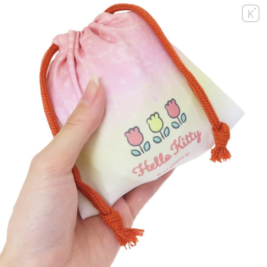 Japan Sanrio Mini Drawstring Pouch - Hello Kitty : Angels Relaxing Night Time - 2