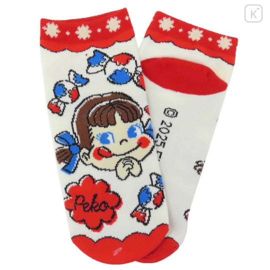 Japan Peko Chan Socks - Beige Red Candy - 1