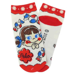 Japan Peko Chan Socks - Beige Red Candy