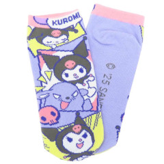 Japan Sanrio Socks - Kuromi : Happy Comic Purple