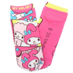 Japan Sanrio Socks - My Melody & My Sweet Piano : Happy Comic Pink