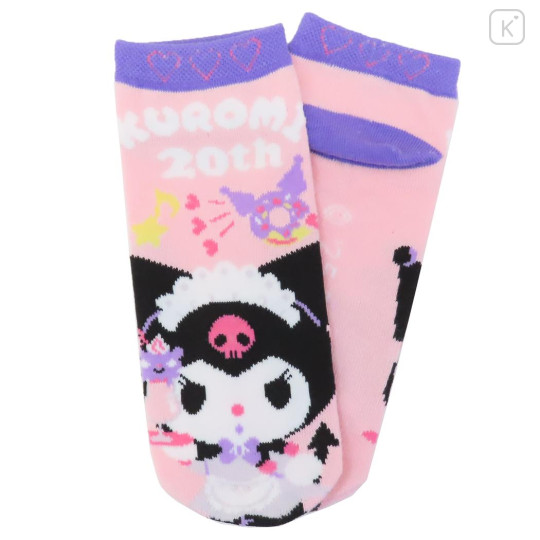 Japan Sanrio Socks - Kuromi : 20th Anniversary Maid Pink - 1