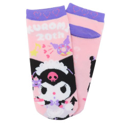 Japan Sanrio Socks - Kuromi : 20th Anniversary Maid Pink