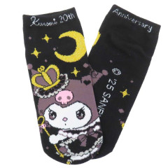 Japan Sanrio Socks - Kuromi : 20th Anniversary Queen Black
