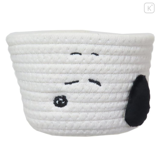 Japan Peanuts Desktop Storage Rope Basket (S) - Snoopy : Face Relax - 1