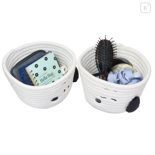 Japan Peanuts Desktop Storage Rope Basket (S) - Snoopy : Face Relax - 3