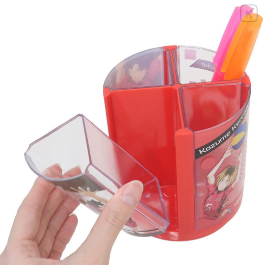 Japan Haikyuu Rotating Pen Stand - Nekoma High School Red - 2