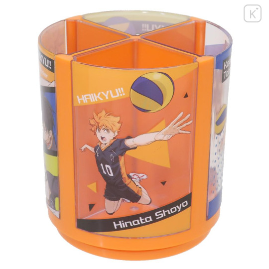 Japan Haikyuu Rotating Pen Stand - Karasuno High School Orange - 1
