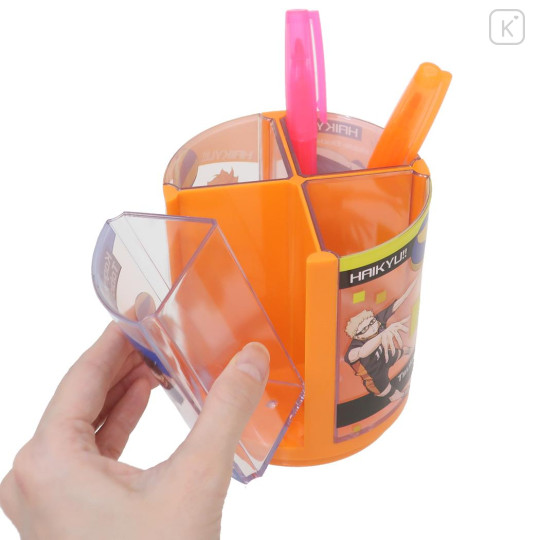 Japan Haikyuu Rotating Pen Stand - Karasuno High School Orange - 2