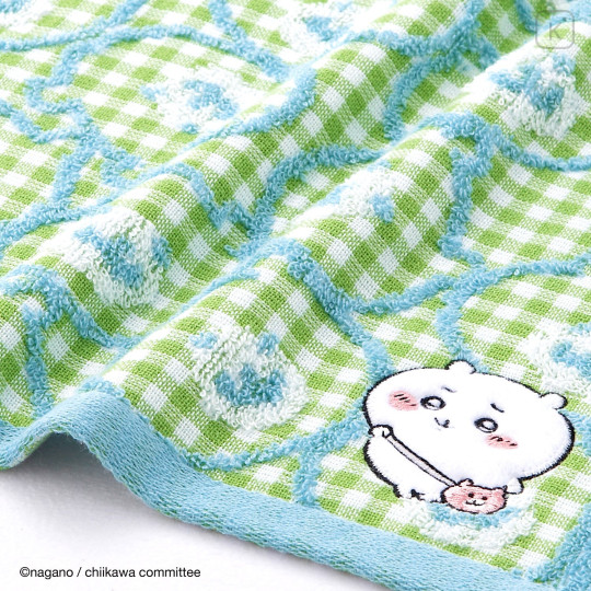 Japan Chiikawa Small Bath Towel - Chiikawa : Pochette Green - 3