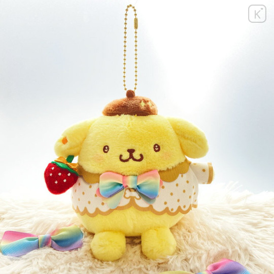 Japan Sanrio Mascot Holder - Pompompurin : Strawberry Newspaper 50th Anniversary - 1