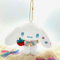 Japan Sanrio Mascot Holder - Cinnamoroll : 50th Anniversary Strawberry Newspaper - 1
