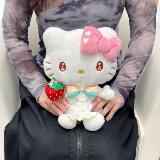 Japan Sanrio Plush Toy (M) - Hello Kitty : 50th Anniversary Strawberry Newspaper - 4