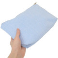 Japan Sanrio Sagara Embroidery Flat Cosmetic Pouch - Cinnamoroll : Milk Nap Blue - 2