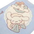 Japan Sanrio Sagara Embroidery Flat Cosmetic Pouch - Cinnamoroll : Milk Nap Blue - 4