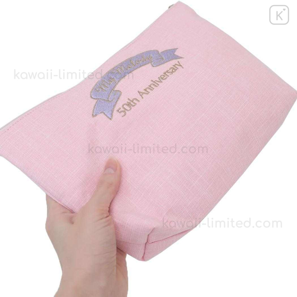 Japan Sanrio Sagara Embroidery Flat Cosmetic Pouch - My