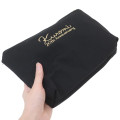 Japan Sanrio Sagara Embroidery Flat Cosmetic Pouch - Kuromi : 20th Anniversary Queen Black - 2
