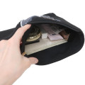 Japan Sanrio Sagara Embroidery Flat Cosmetic Pouch - Kuromi : 20th Anniversary Queen Black - 3