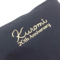 Japan Sanrio Sagara Embroidery Flat Cosmetic Pouch - Kuromi : 20th Anniversary Queen Black - 5