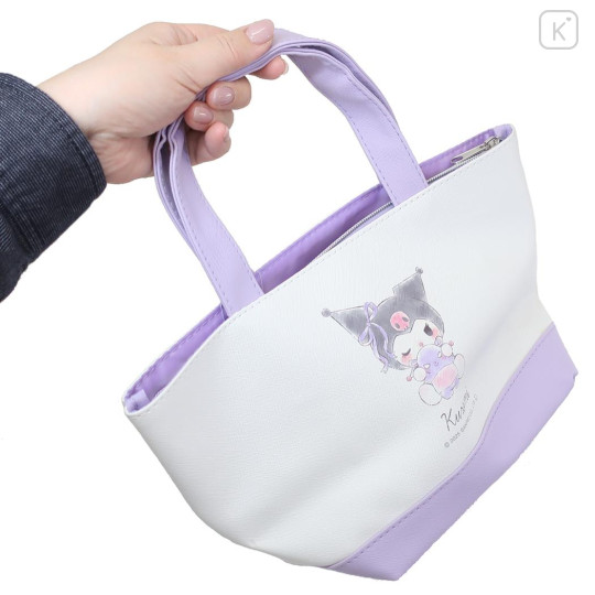 Japan Sanrio Insulated Cooler Lunch Bag - Kuromi : Friend Hug - 2