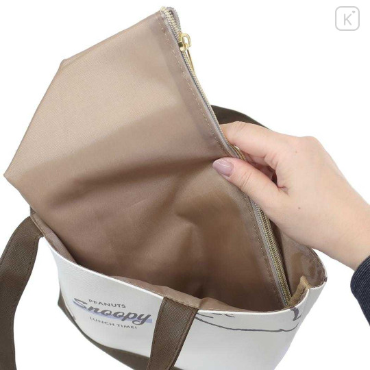 Japan Peanuts Insulated Cooler Lunch Bag - Snoopy : Brown White - 3