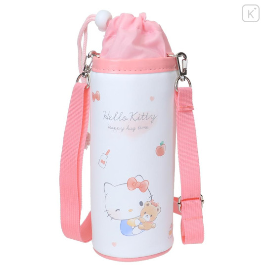 Japan Sanrio Insulated Cooler Plastic Bottle Holder - Hello Kitty & Tiny Chum : Friend Hug - 1