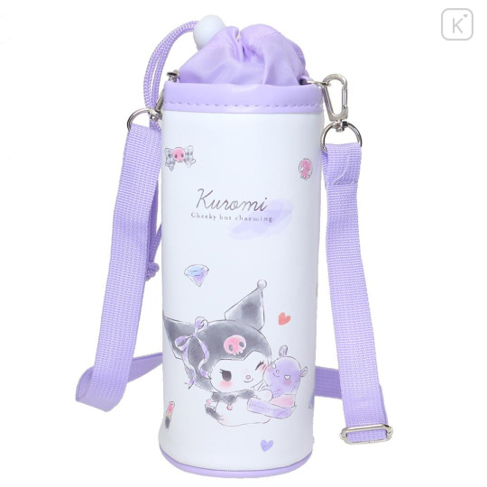 Japan Sanrio Insulated Cooler Plastic Bottle Holder - Kuromi : Friend Hug - 1