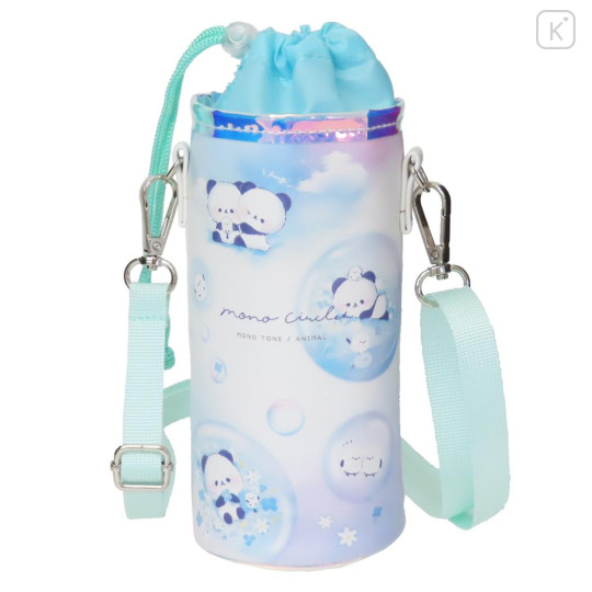 Japan Mochimochi Panda Insulated Cooler Plastic Bottle Holder - Turquoise - 1