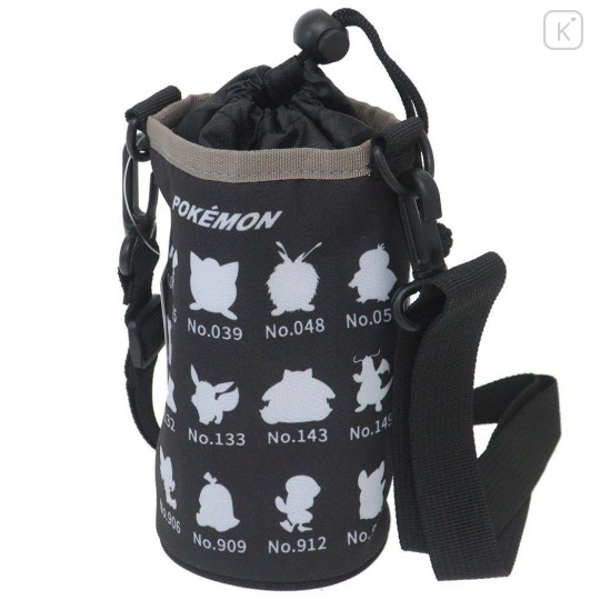 Japan Pokemon Insulated Cooler Plastic Bottle Holder - Silhouette Black White - 1