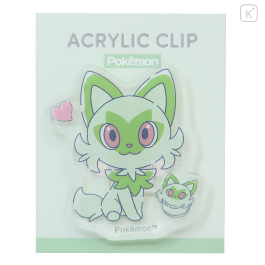 Japan Pokemon Acrylic Clip - Sprigatito : Dessert Time - 1