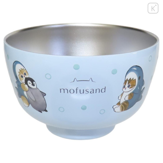 Japan Mofusand Stainless Vacuum Double Bowl 450ml - Cat Shark Nyan - 1