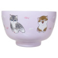 Japan Mofusand Stainless Vacuum Double Bowl 450ml - Cat Sitting Nyan Purple Pink - 3