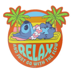 Japan Disney Big Vinyl Sticker - Stitch : Relax Just Go With The Flow