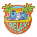 Japan Disney Big Vinyl Sticker - Stitch : Relax Just Go With The Flow - 1