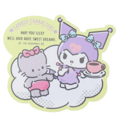 Japan Sanrio Vinyl Sticker - Kuromi & Nyaninyunyenyon : Sleep Well Sweet Dream