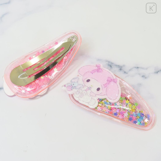 Japan Sanrio Sequins Hair Clip Set - My Melody : Glitter Star - 2