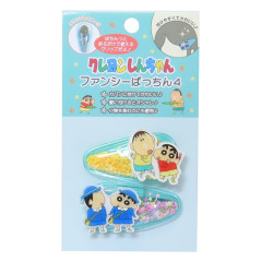 Japan Crayon Shin-chan Sequins Hair Clip Set - Shinnosuke Nohara & Bo Suzuki Glitter Star