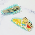 Japan Crayon Shin-chan Sequins Hair Clip Set - Shinnosuke Nohara & Bo Suzuki Glitter Star - 2