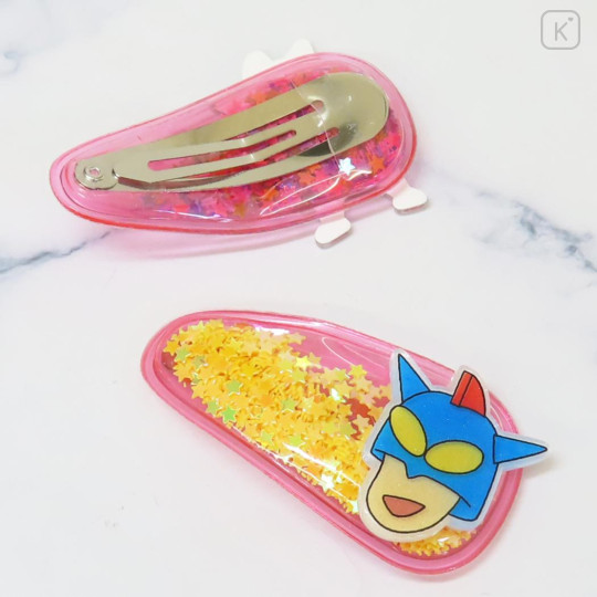 Japan Crayon Shin-chan Sequins Hair Clip Set - Shinnosuke Nohara & Kamen Glitter - 2