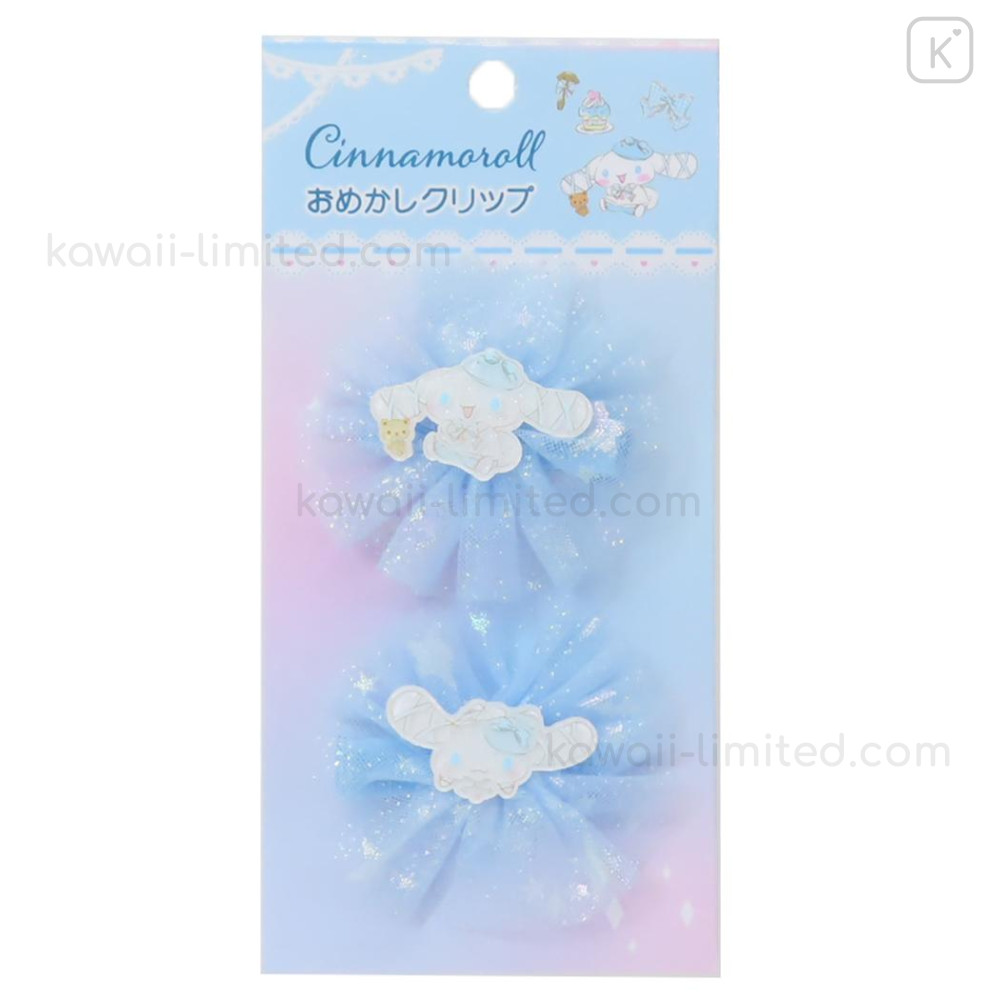 Japan Sanrio Glitter Lace Hair Clip Set - Cinnamoroll
