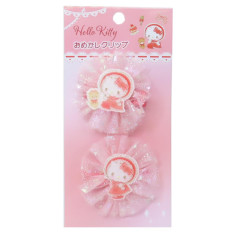 Japan Sanrio Glitter Lace Hair Clip Set - Hello Kitty & Tiny Chum : Afternoon Tea
