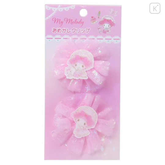 Japan Sanrio Glitter Lace Hair Clip Set - My Melody : Afternoon Tea - 1