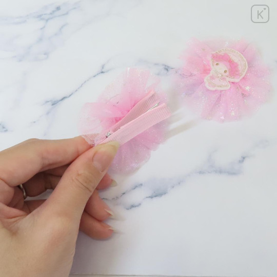 Japan Sanrio Glitter Lace Hair Clip Set - My Melody : Afternoon Tea - 2