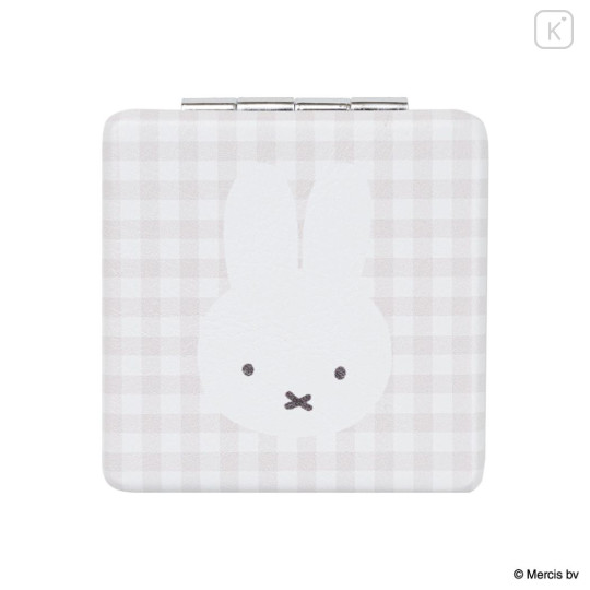 Japan Miffy 2-sided Compact Mirror - Miffy : Plaid - 1